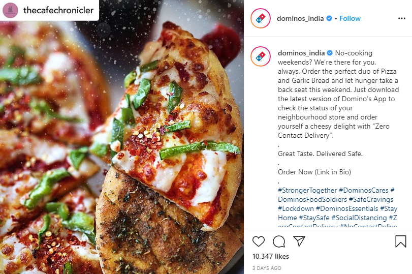 dominos india instagram captions