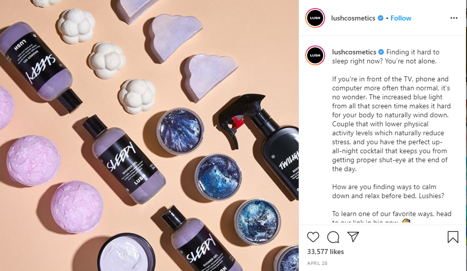 lushcosmetics instagram captions