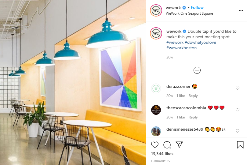 wework instagram post