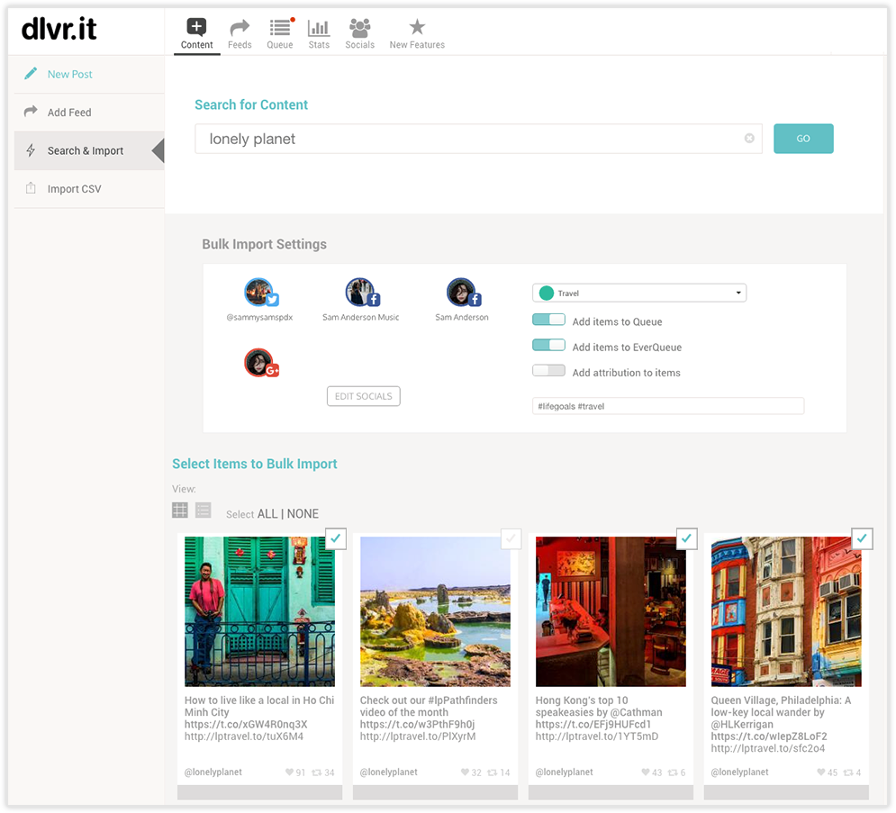 Social media tools, Content Delivery Management