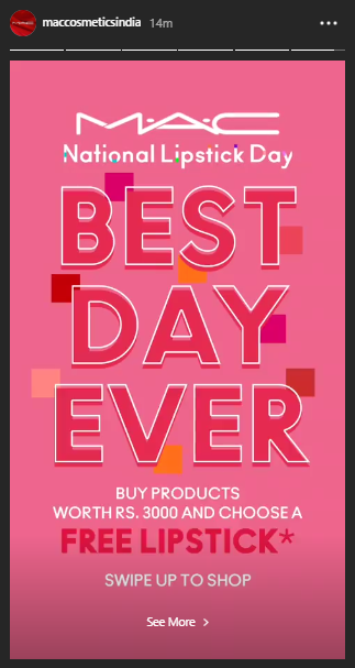 mac cosmetics instagram stories