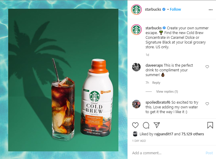 starbucks social media post