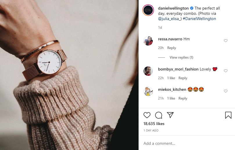 Daniel Wellignton influencer marketing campaign