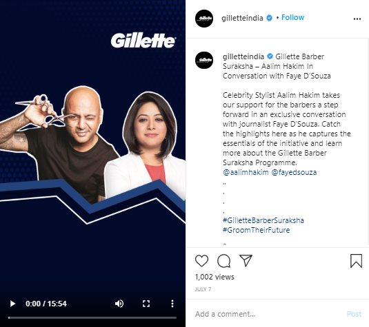 gillette india - influencer marketing campaign