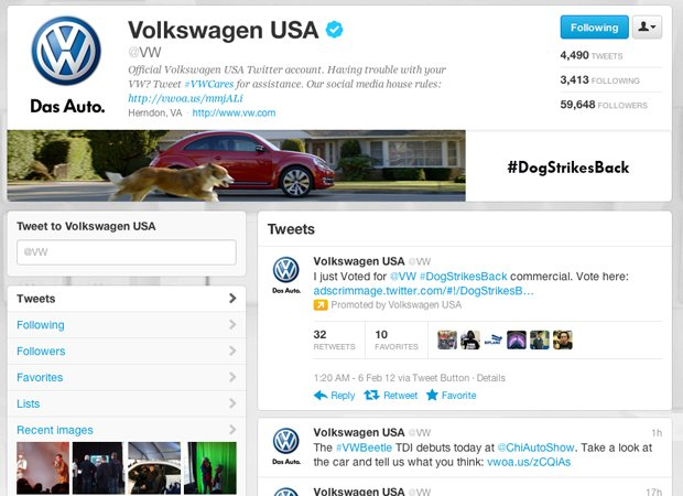 Volkswagen Twitter Profile 