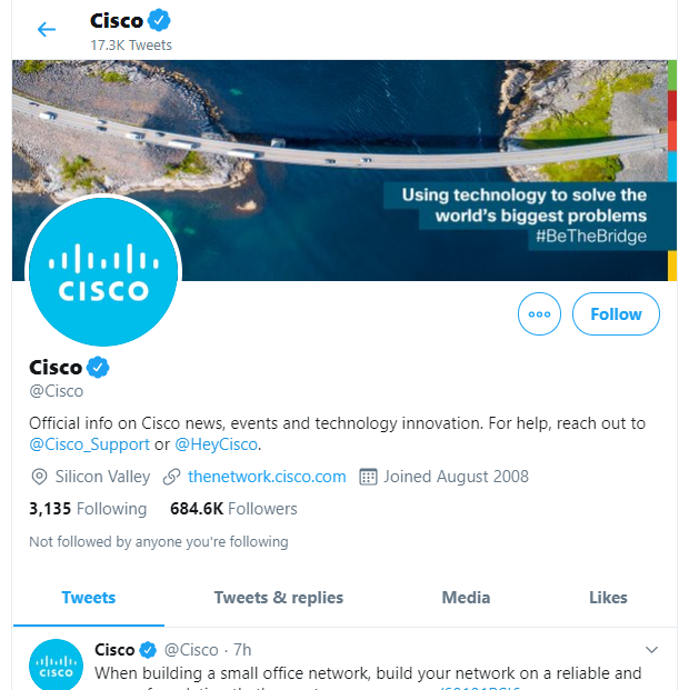 Best time to post on social media - Cisco Twitter Handle