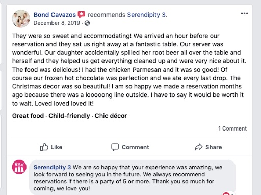 Bond Cavazos Customer Testimonial on Facebook