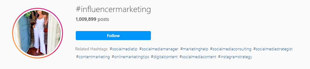influencer marketing hashtag