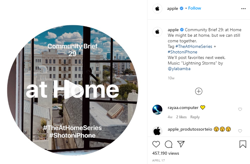 Apple Instagram engagement