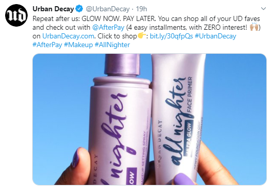 urban decay twitter post