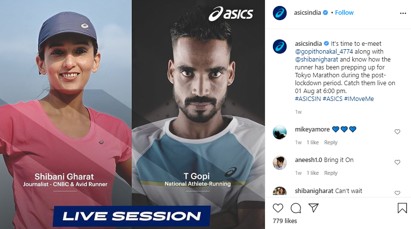 asics india instagram post