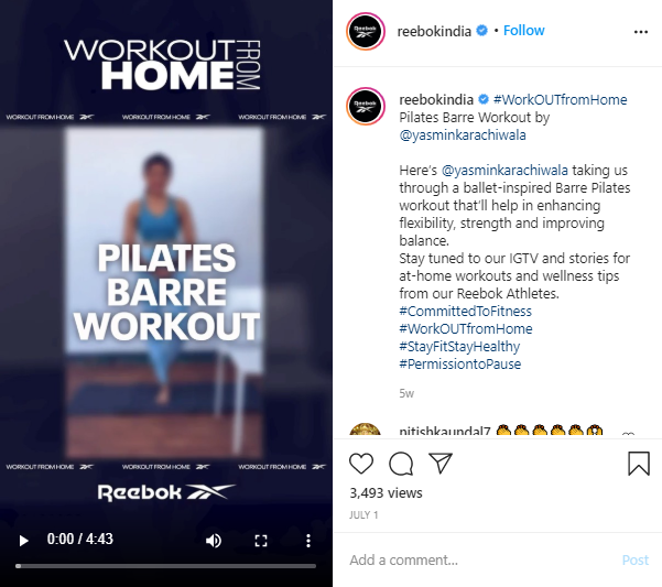 reebok india instagram post