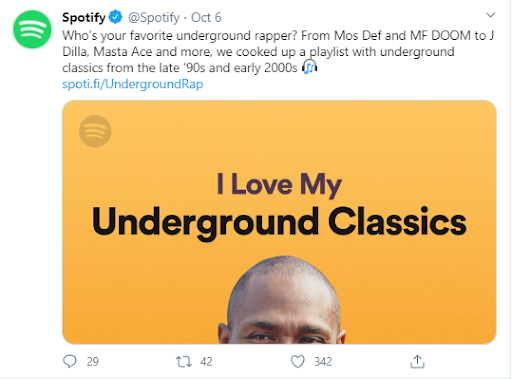 Spotify Twitter post