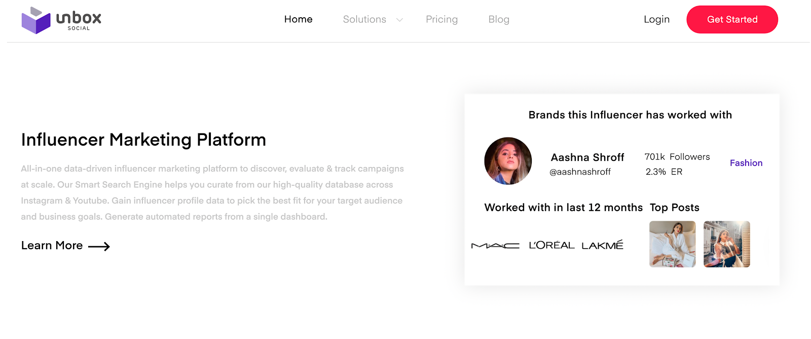 Unbox Social influencer marketing platform