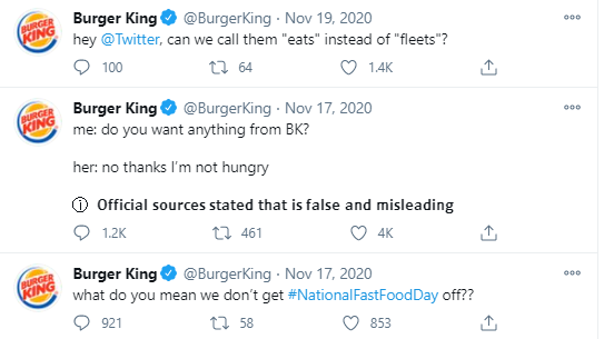 Burger King Twitter account