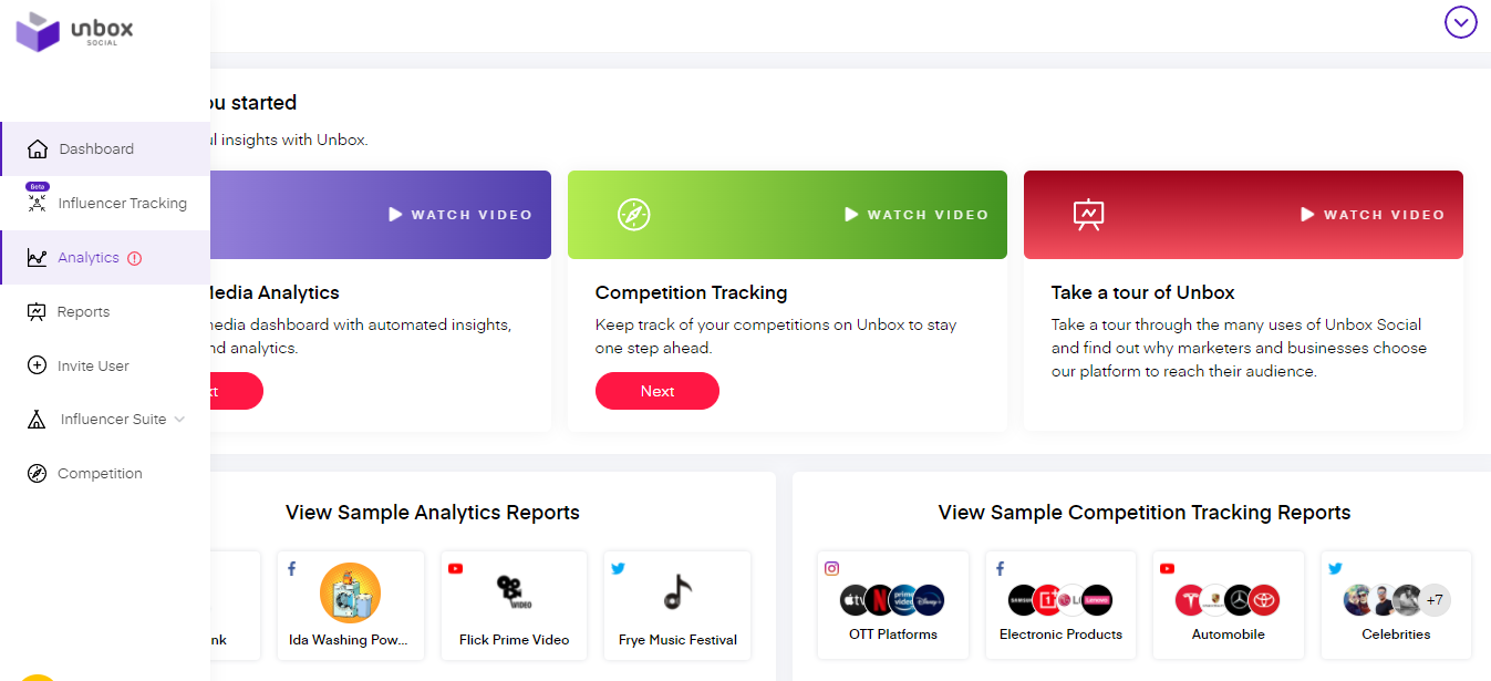YouTube analytics by Unbox Social
