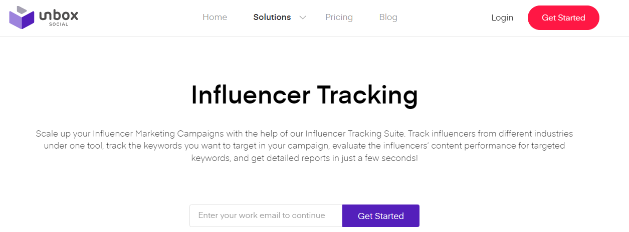 Unbox Social influencer marketing tool